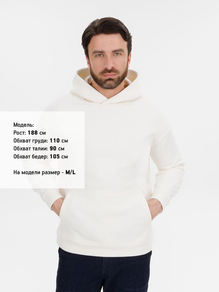 Худи оверсайз унисекс Snuggie, молочно-белое, размер XS/S-10