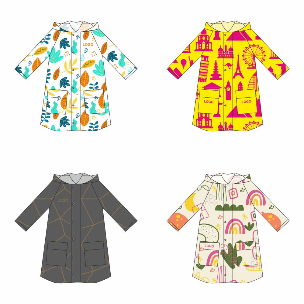 Дождевик классический RainCoat Premium на заказ, разноцветный, M/L-1