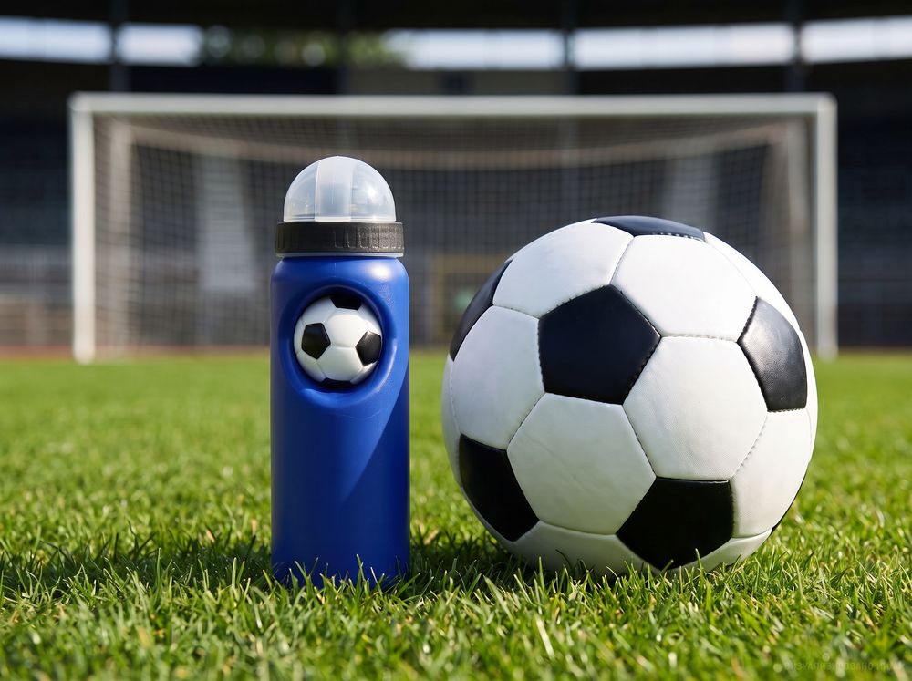 Бутылка с антистрессом Footballer, синяя-8