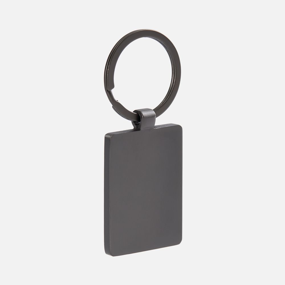 Брелок Gun Metal Leather Rectangle, графитовый-2