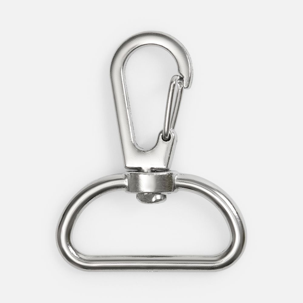 Застежка-карабин Snap Hook, L, серебристая (хром)-1