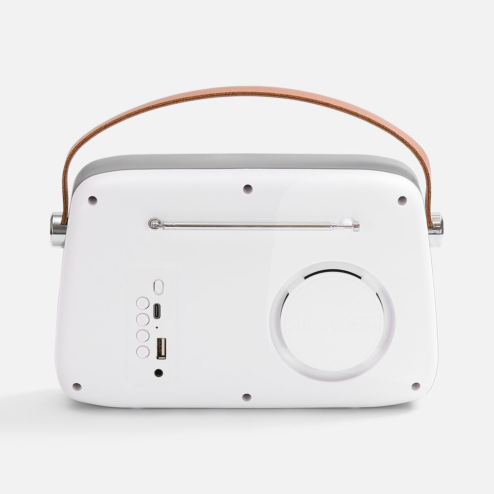 Bluetooth-колонка с радио Retronica, белая-4