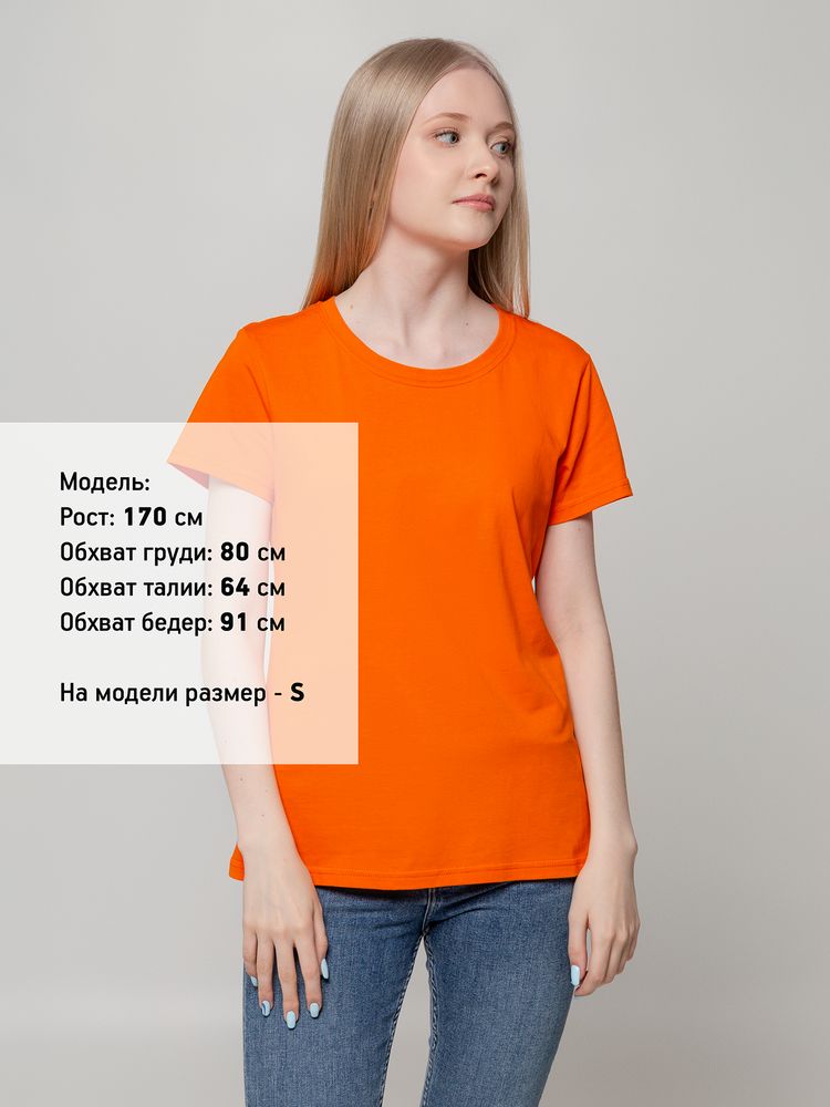 Футболка женская T-bolka Lady оранжевая, размер M-4