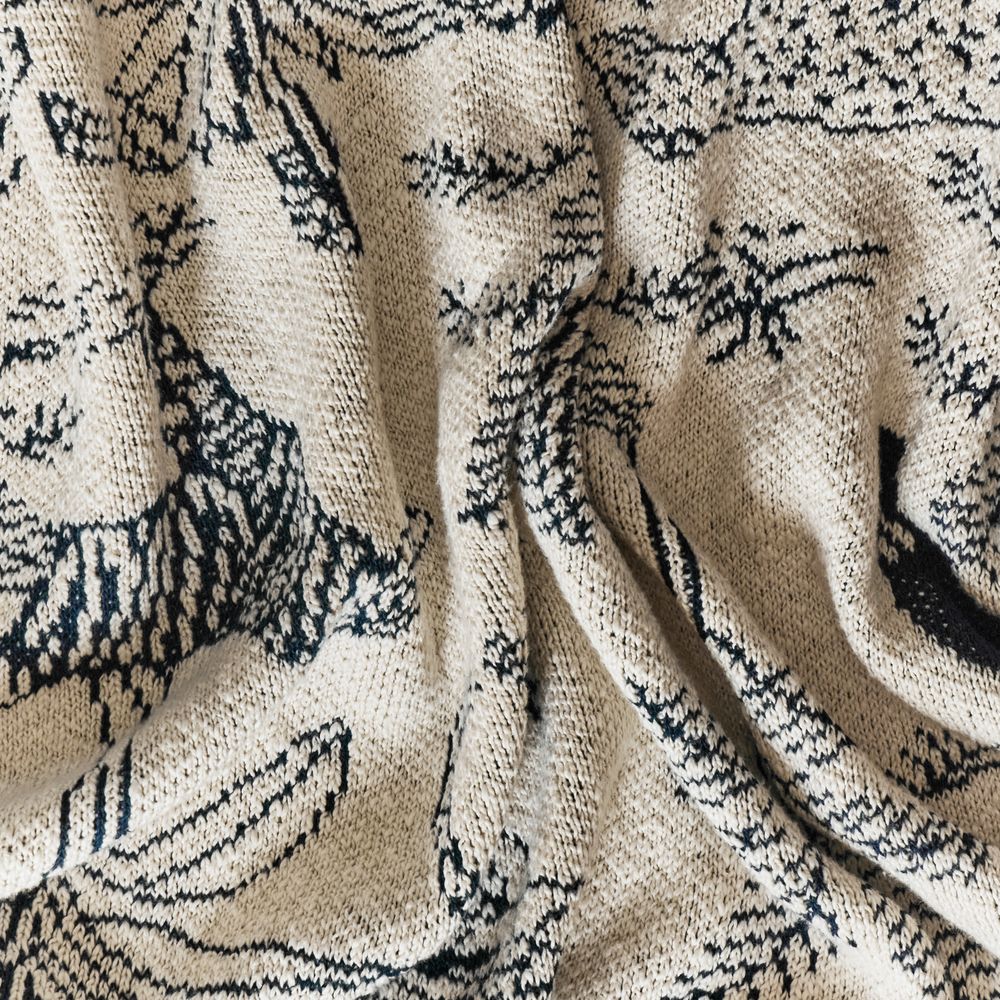 Плед Savanna, белый с синим-5