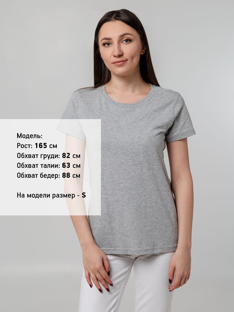 Футболка женская T-bolka Stretch Lady, серый меланж, размер S-9