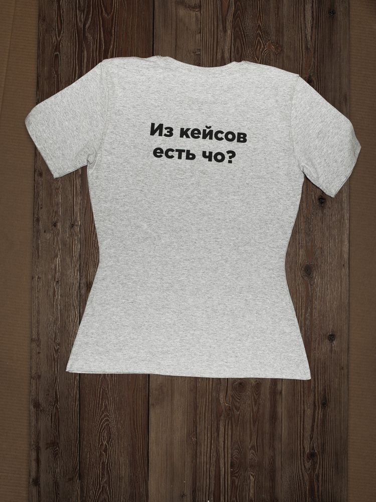 Футболка женская T-bolka Stretch Lady, серый меланж, размер M-5