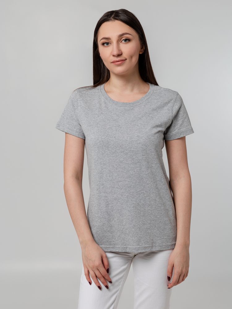 Футболка женская T-bolka Stretch Lady, серый меланж, размер M-10