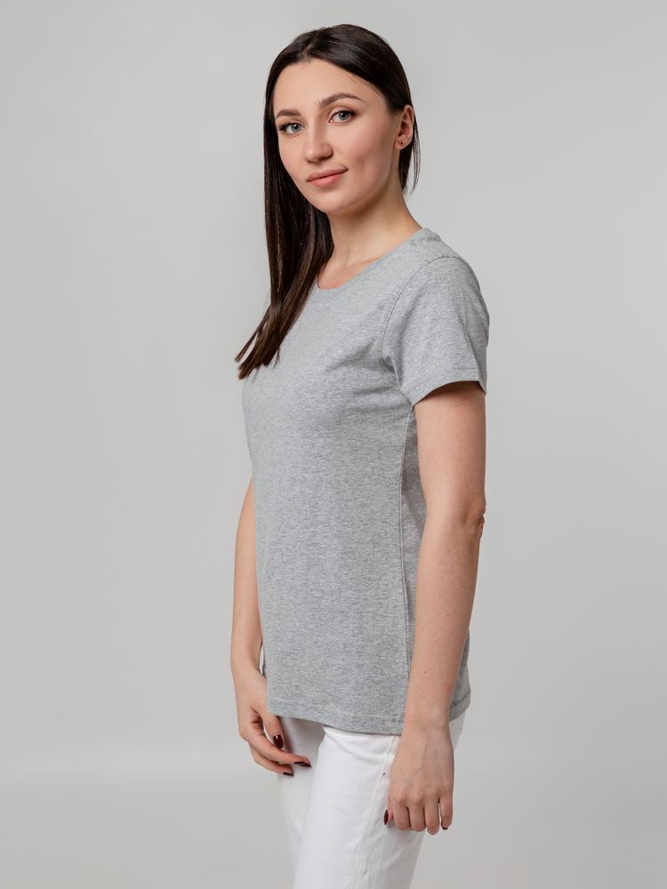 Футболка женская T-bolka Stretch Lady, серый меланж, размер M-12