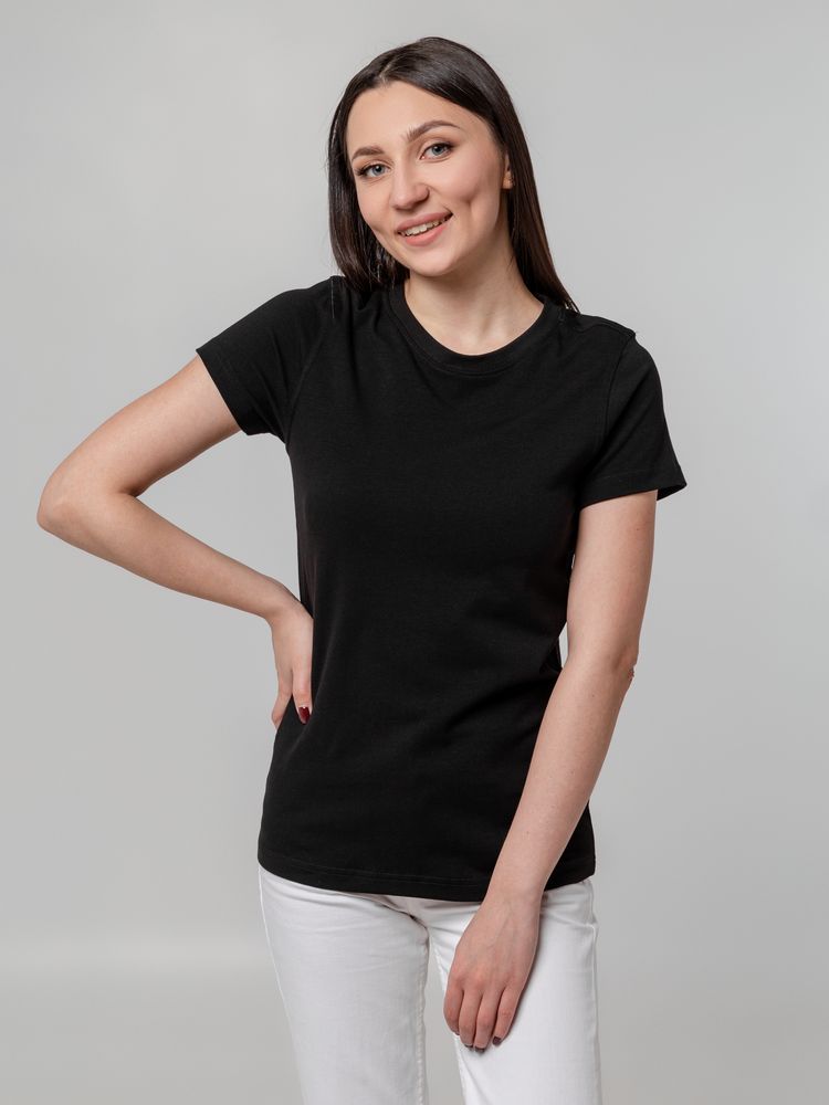 Футболка женская T-bolka Stretch Lady, черная, размер S-5