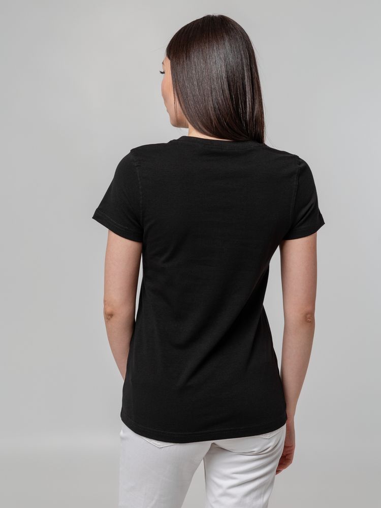 Футболка женская T-bolka Stretch Lady, черная, размер S-6