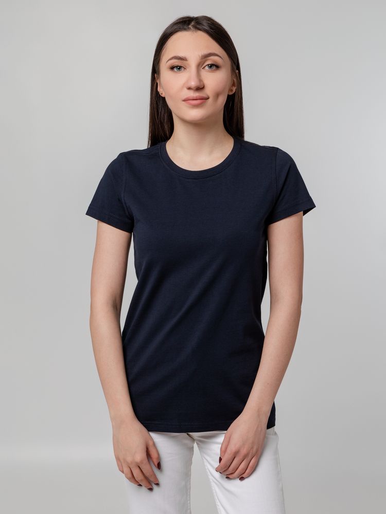 Футболка женская T-bolka Stretch Lady, темно-синяя (navy), размер S-5