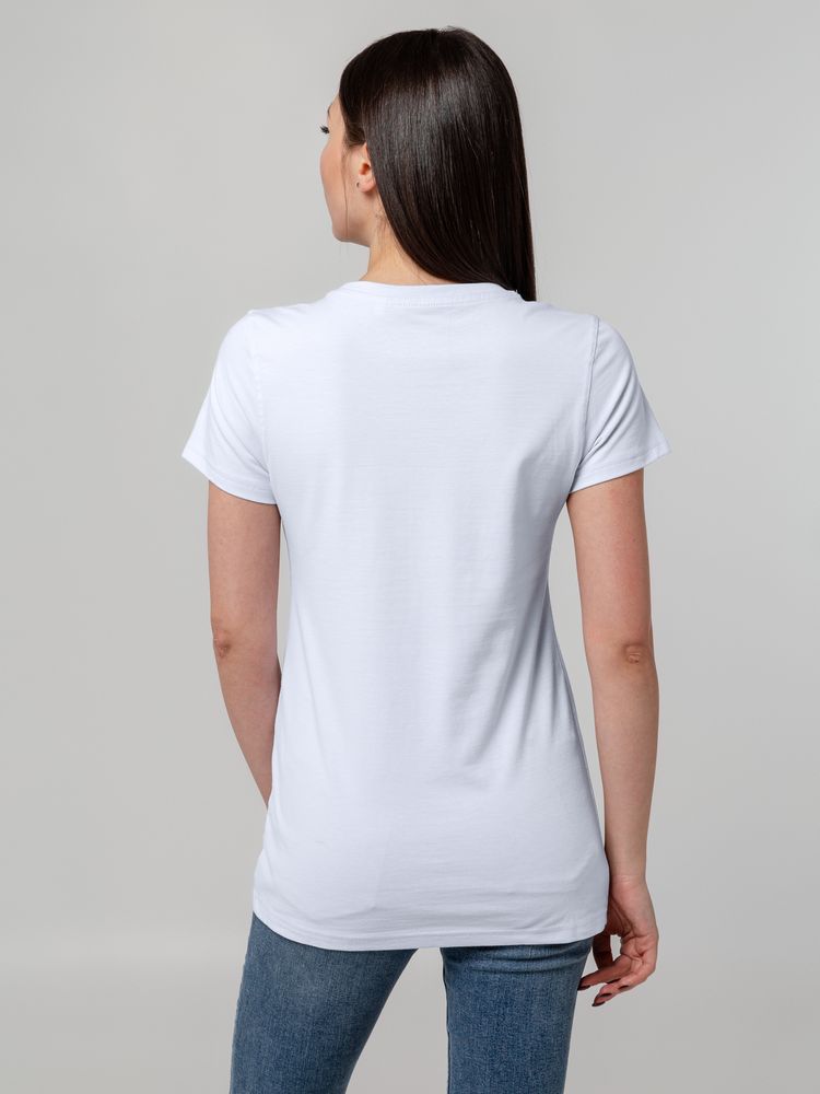 Футболка женская T-bolka Stretch Lady, белая (холодный оттенок), размер S-7