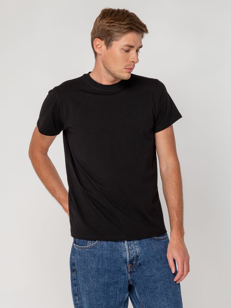 Футболка мужская T-bolka Stretch, черная, размер 3XL-5