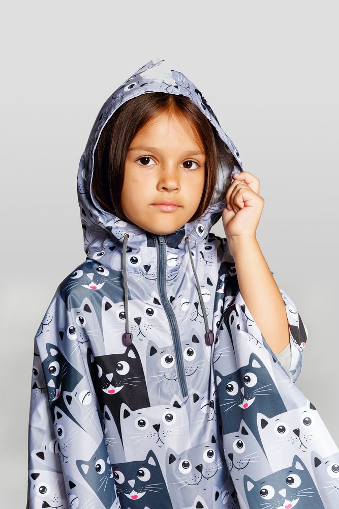 Дождевик-пончо детский AquaStop Kids на заказ, разноцветный,6-8 лет-3