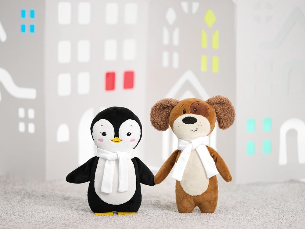 Мягкая игрушка Beastie Toys, пингвиненок с белым шарфом-4