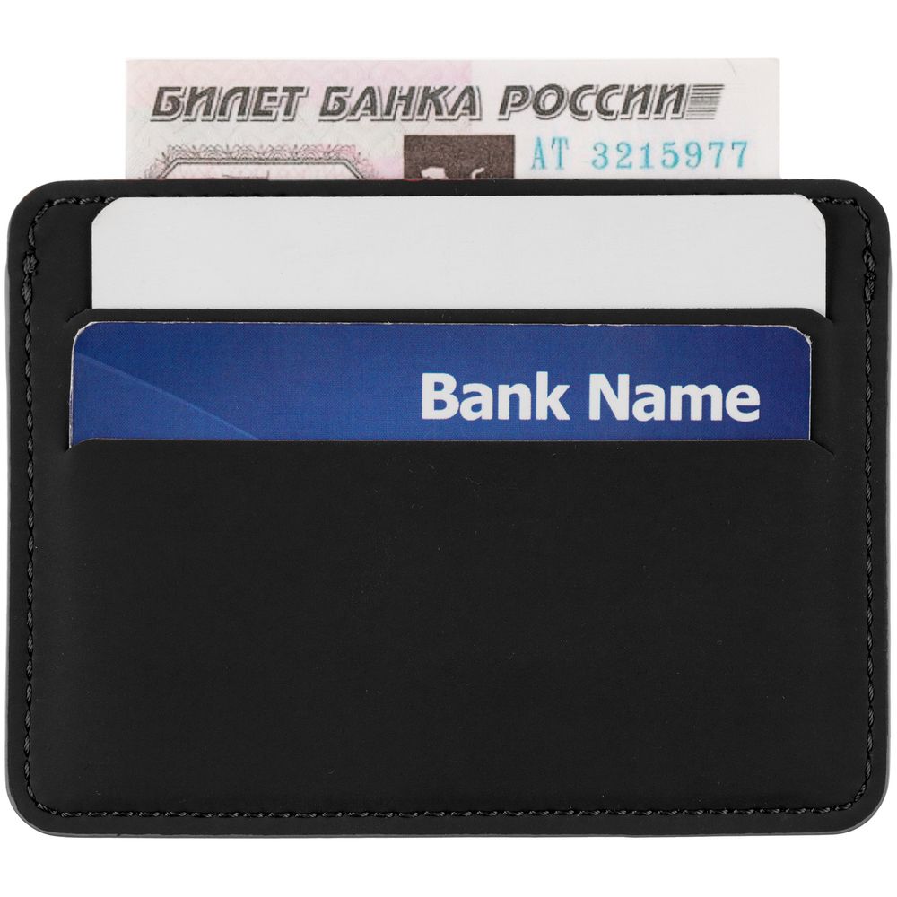 Чехол для карточек Shall Simple, черный-5