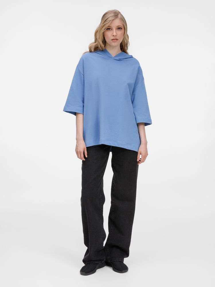 Футболка оверсайз унисекс с капюшоном Neofit, синяя, размер XS/S-16