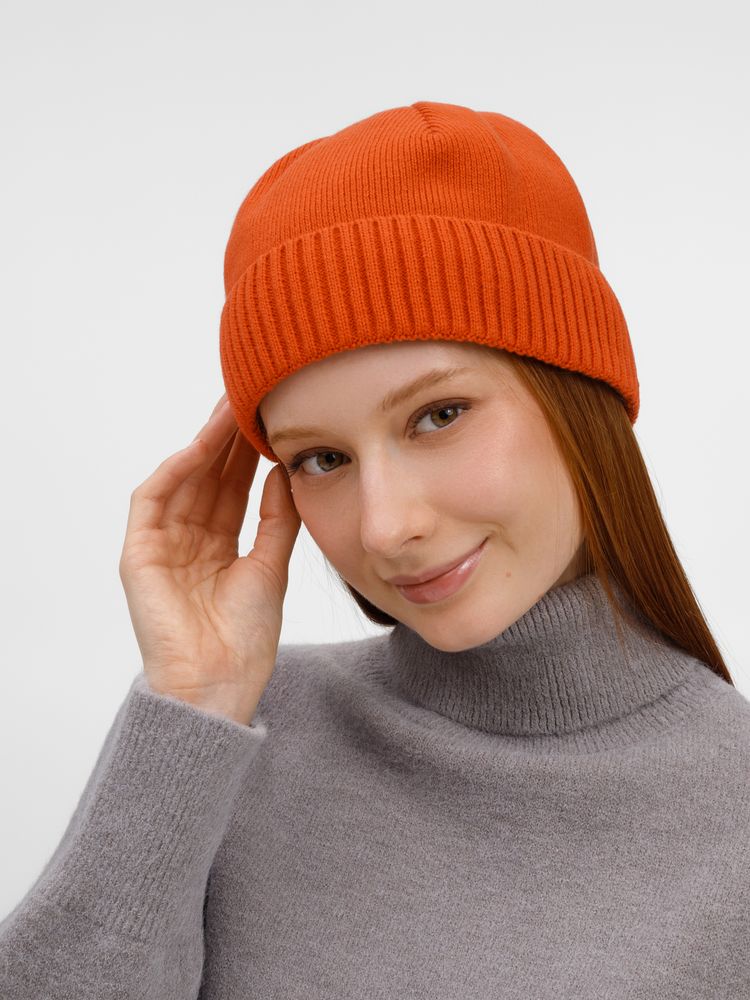 Шапка ComFleece, темно-оранжевая (кирпичная)-5