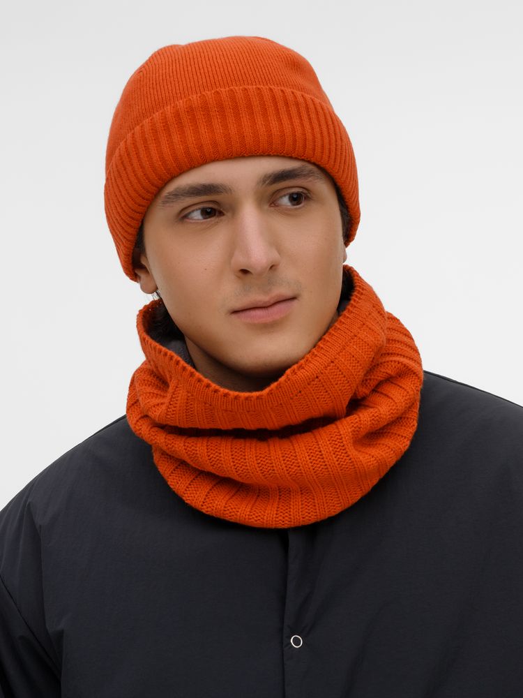 Шапка ComFleece, темно-оранжевая (кирпичная)-7