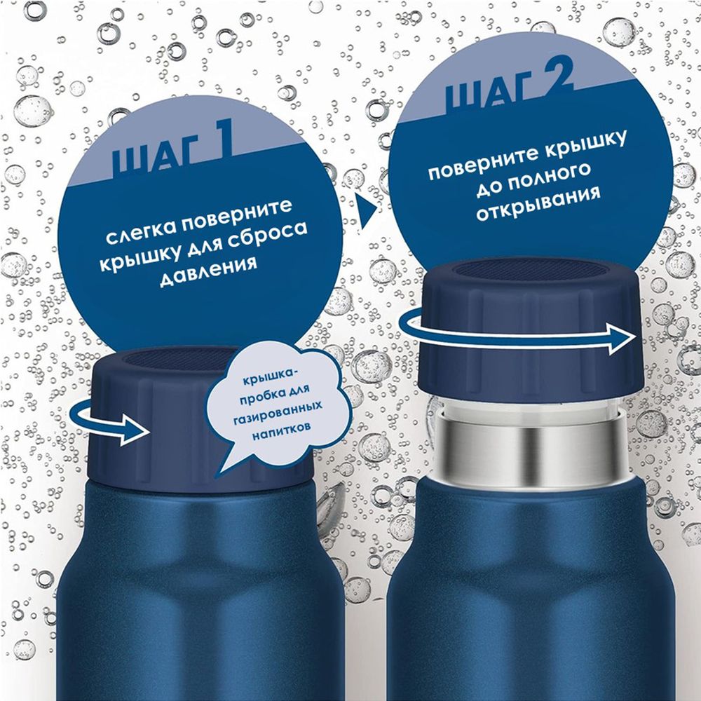Термос FJK 1000 с системой сброса давления, синий-5