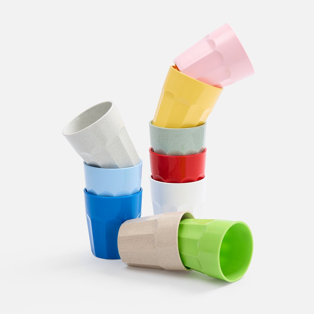 Стакан небьющийся Sate, граненый, красный-3