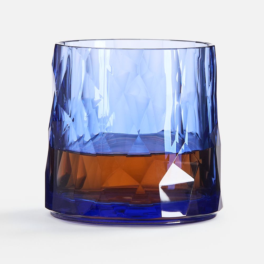 Стакан небьющийся Sate Crystal, вращающийся, прозрачный синий-2