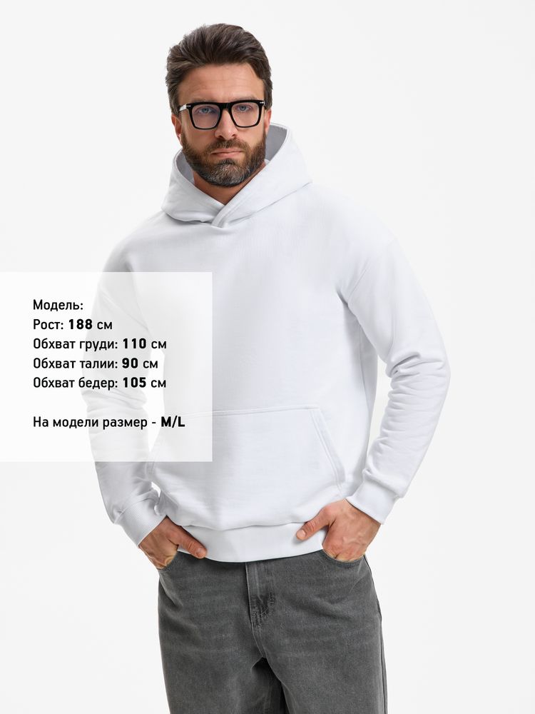 Худи унисекс оверсайз Daylero, белое, размер XS/S-5