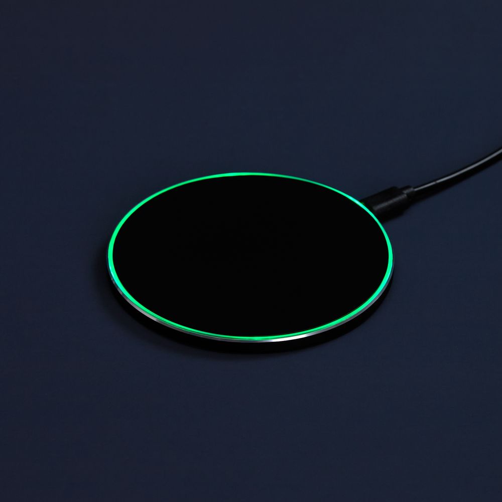 Беспроводное зарядное устройство с подсветкой Lightcore, черное-3