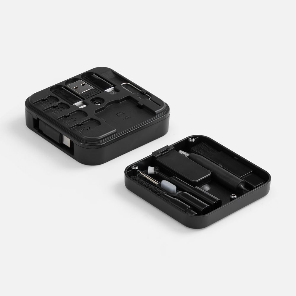 Набор для ухода за гаджетами со складным кабелем aceCase, черный-2