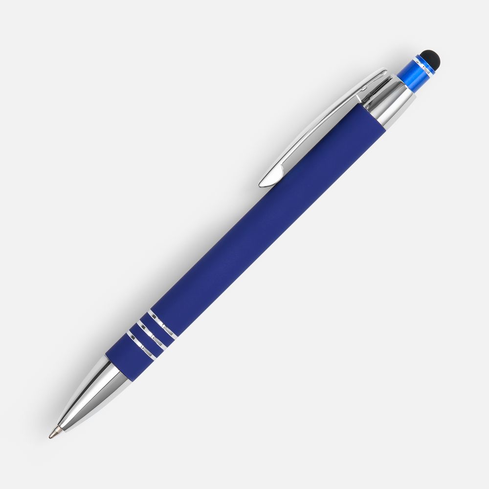Ручка шариковая Sansen Soft Touch со стилусом, синяя-2