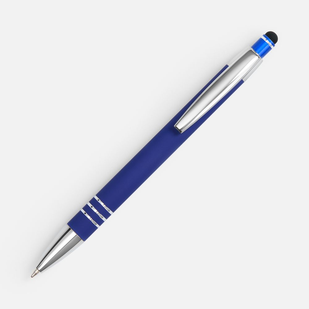 Ручка шариковая Sansen Soft Touch со стилусом, синяя-3