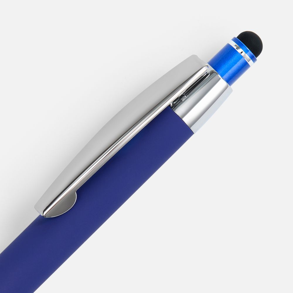 Ручка шариковая Sansen Soft Touch со стилусом, синяя-4
