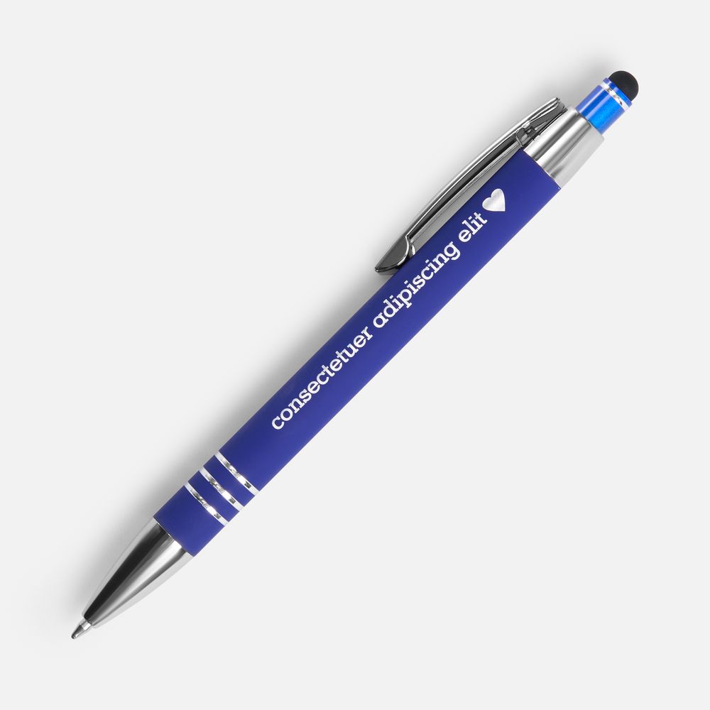 Ручка шариковая Sansen Soft Touch со стилусом, синяя-7
