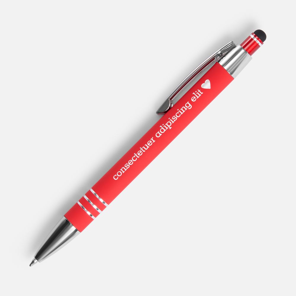 Ручка шариковая Sansen Soft Touch со стилусом, красная-7