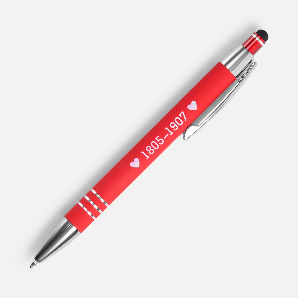 Ручка шариковая Sansen Soft Touch со стилусом, красная-8