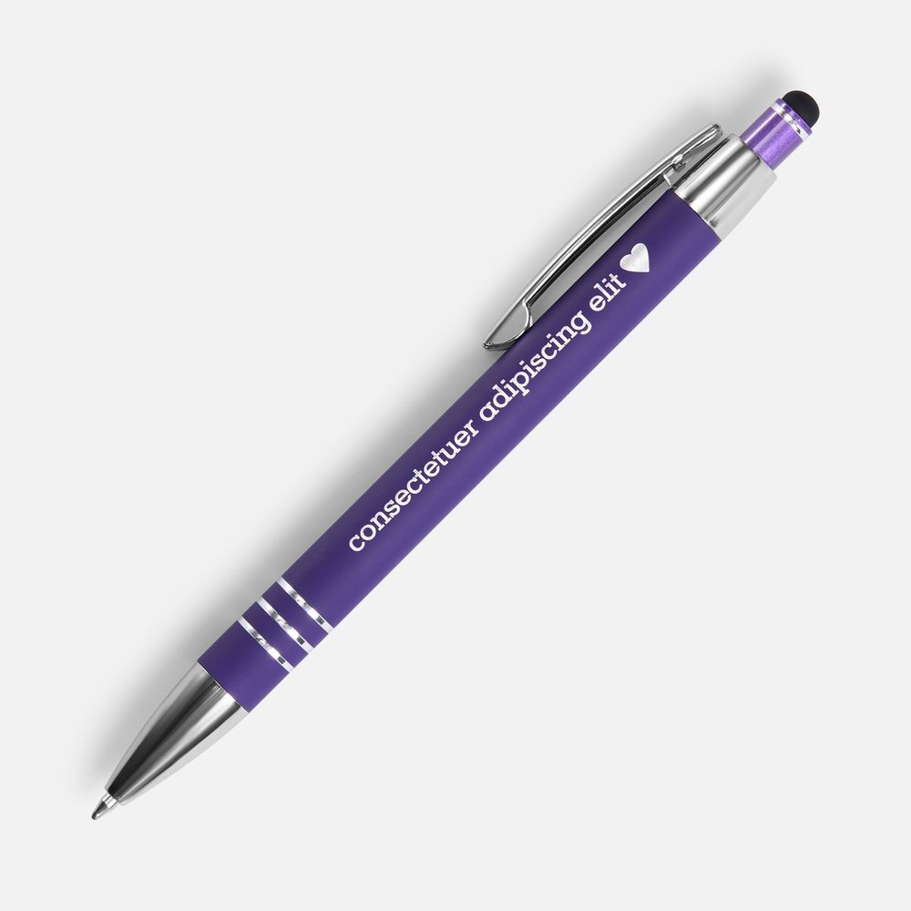 Ручка шариковая Sansen Soft Touch со стилусом, фиолетовая-7