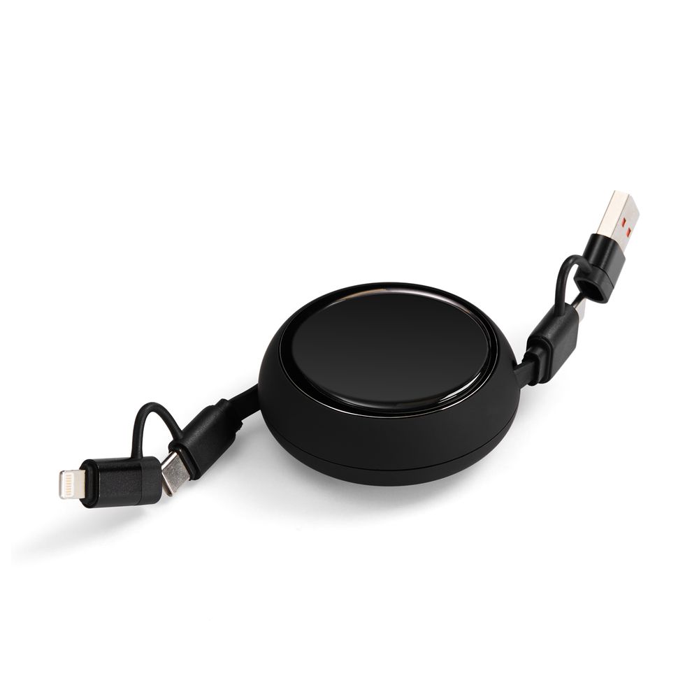 Складной кабель с переходниками pocketCoil, черный-3