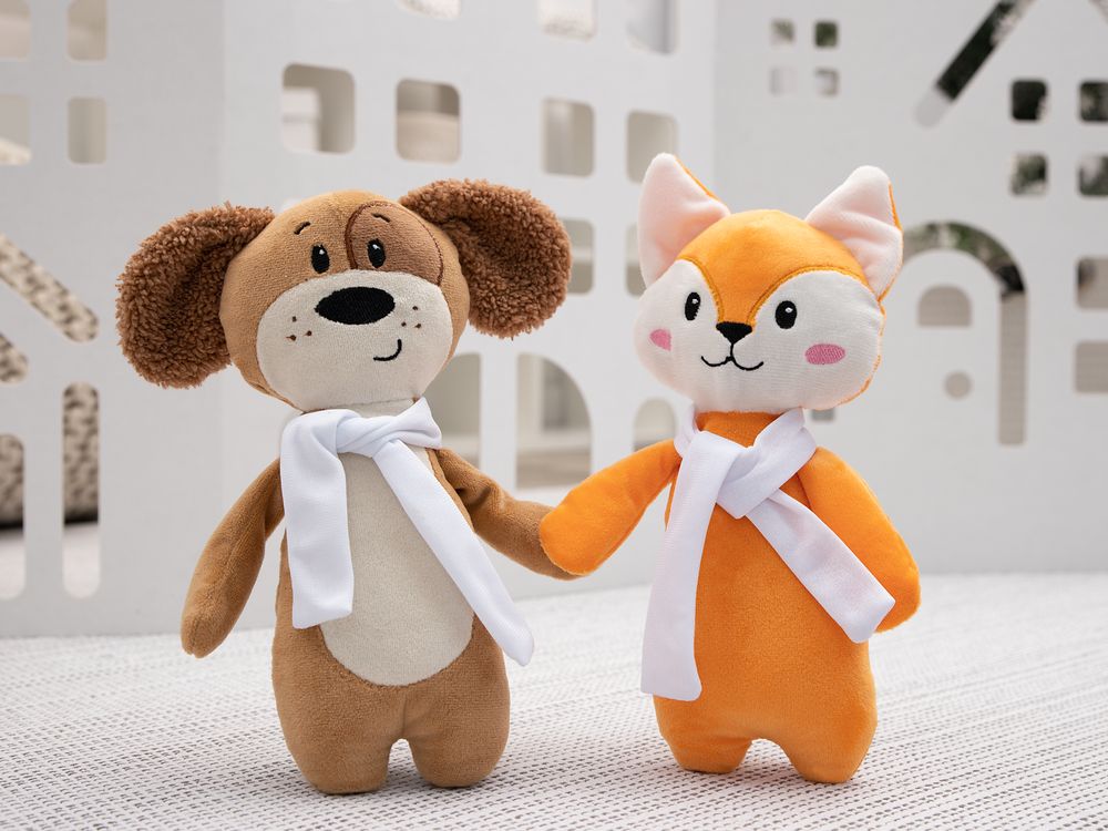 Мягкая игрушка Beastie Toys, собачка с белым шарфом-6