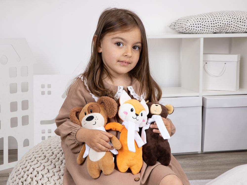 Мягкая игрушка Beastie Toys, собачка с белым шарфом-7