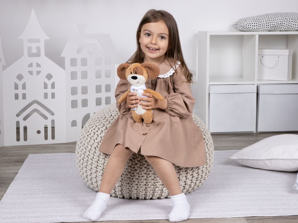 Мягкая игрушка Beastie Toys, собачка с белым шарфом-8