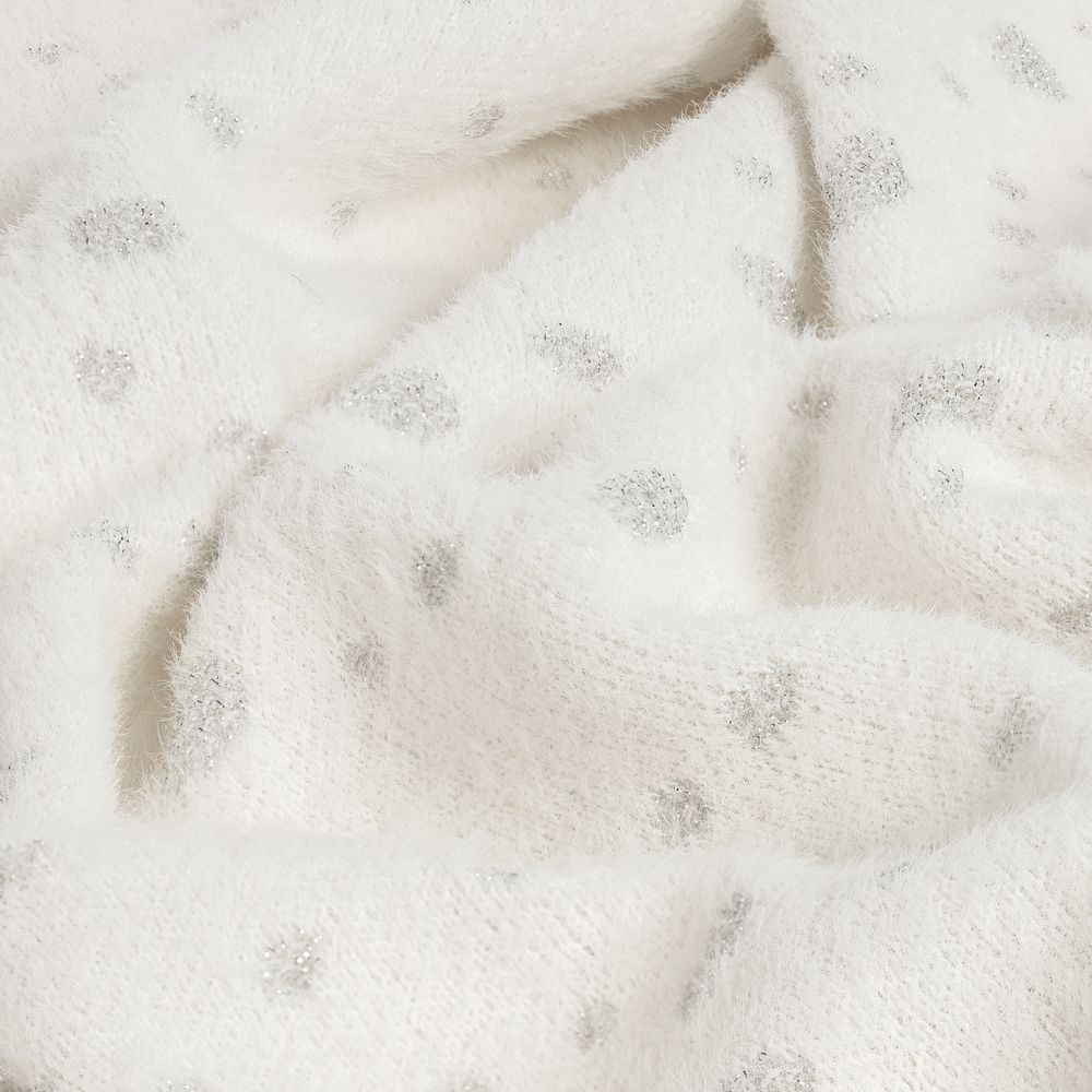Плед Snowspot Fluffy, белый с люрексом-3