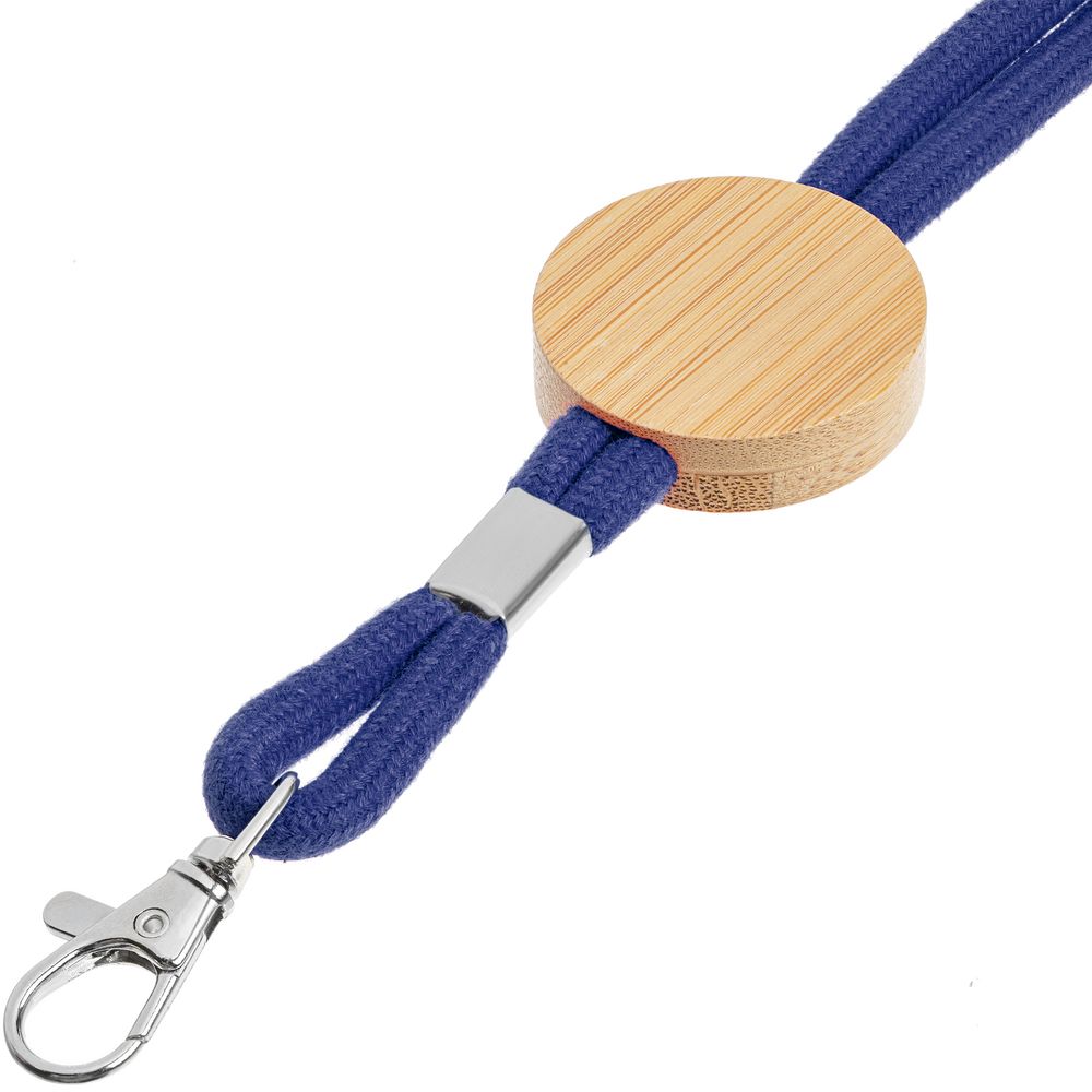 Шнурок для бейджа Tube Wood, синий-3