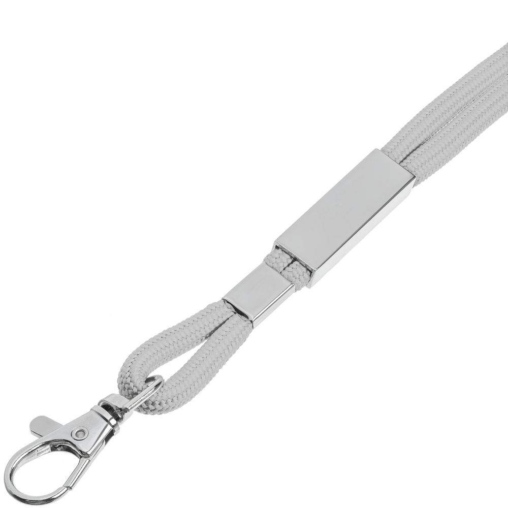 Шнурок для бейджа Tube Metal, серый-3