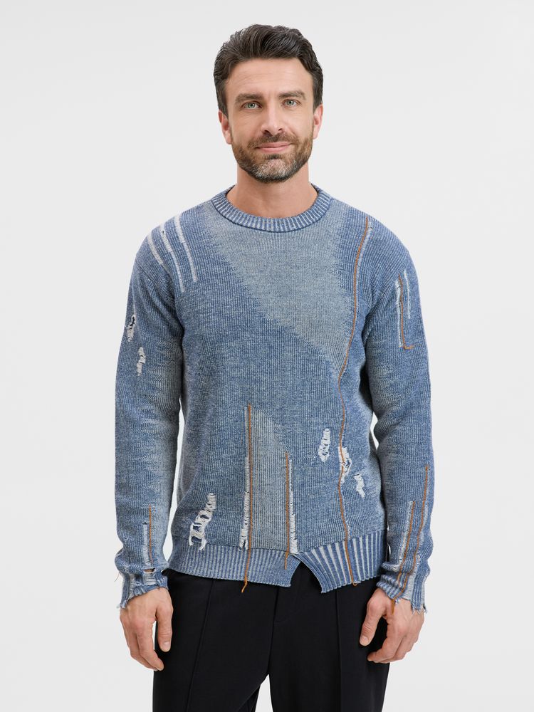Джемпер Denim свободного силуэта на заказ, полушерсть, размер XS-3