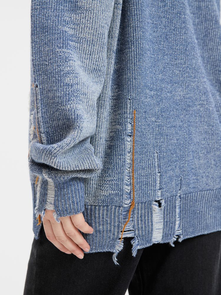 Джемпер Denim свободного силуэта на заказ, полушерсть, размер XS-15