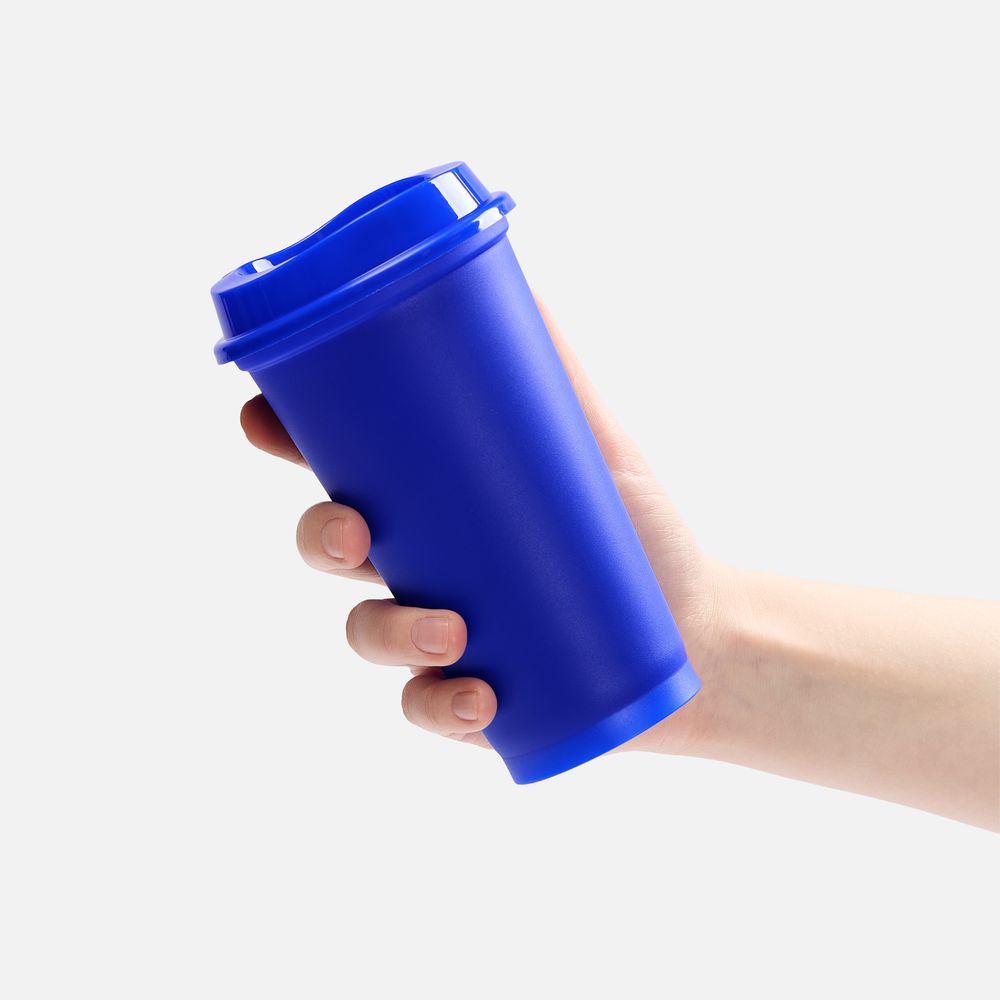 Стакан с крышкой Color Cap, ver.2, синий-3