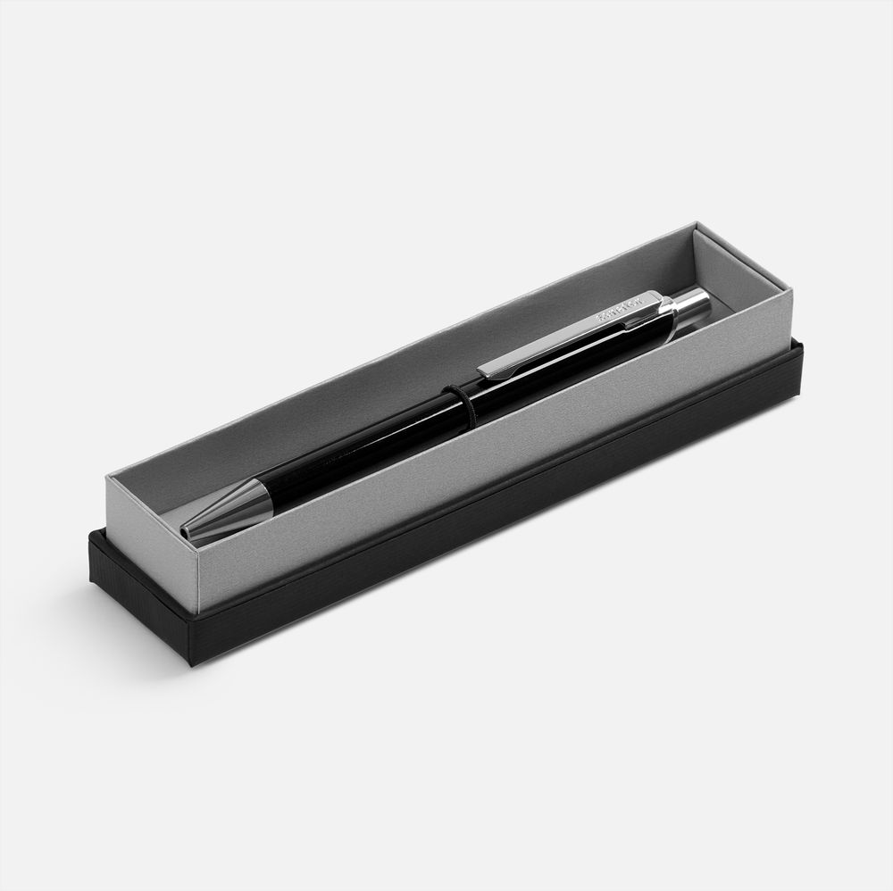 Ручка шариковая Arvent Glossy в футляре, черная-1