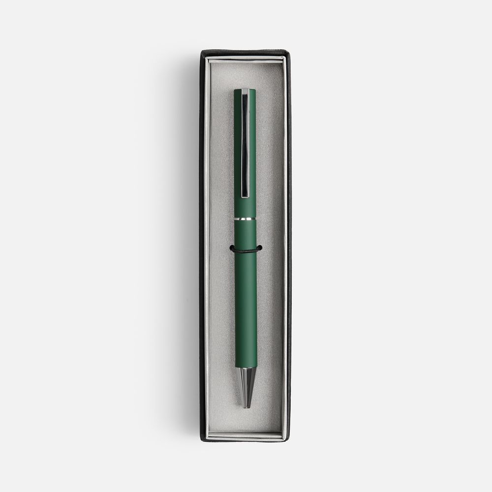 Ручка шариковая Blade Soft Touch в футляре, зеленая-2