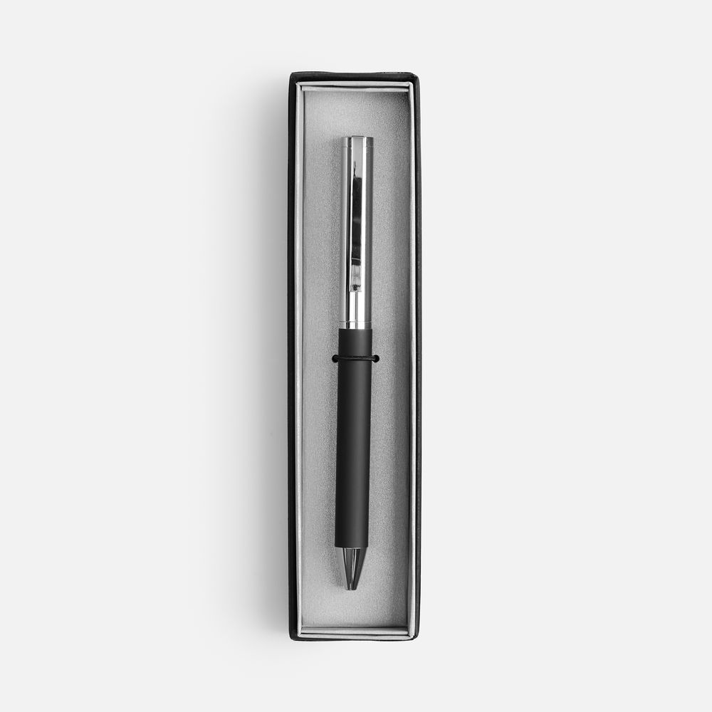 Ручка шариковая Eyeshot Soft Touch в футляре, черная-2