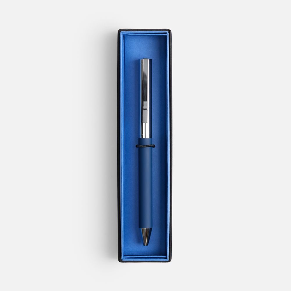 Ручка шариковая Eyeshot Soft Touch в футляре, темно-синяя-2